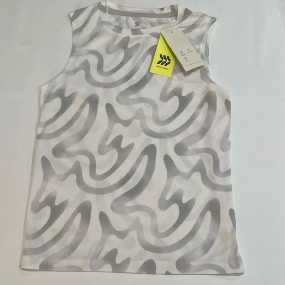 3/$15  All in Motion - Boys' White Athletic Quick-dry Sleeveless Tee